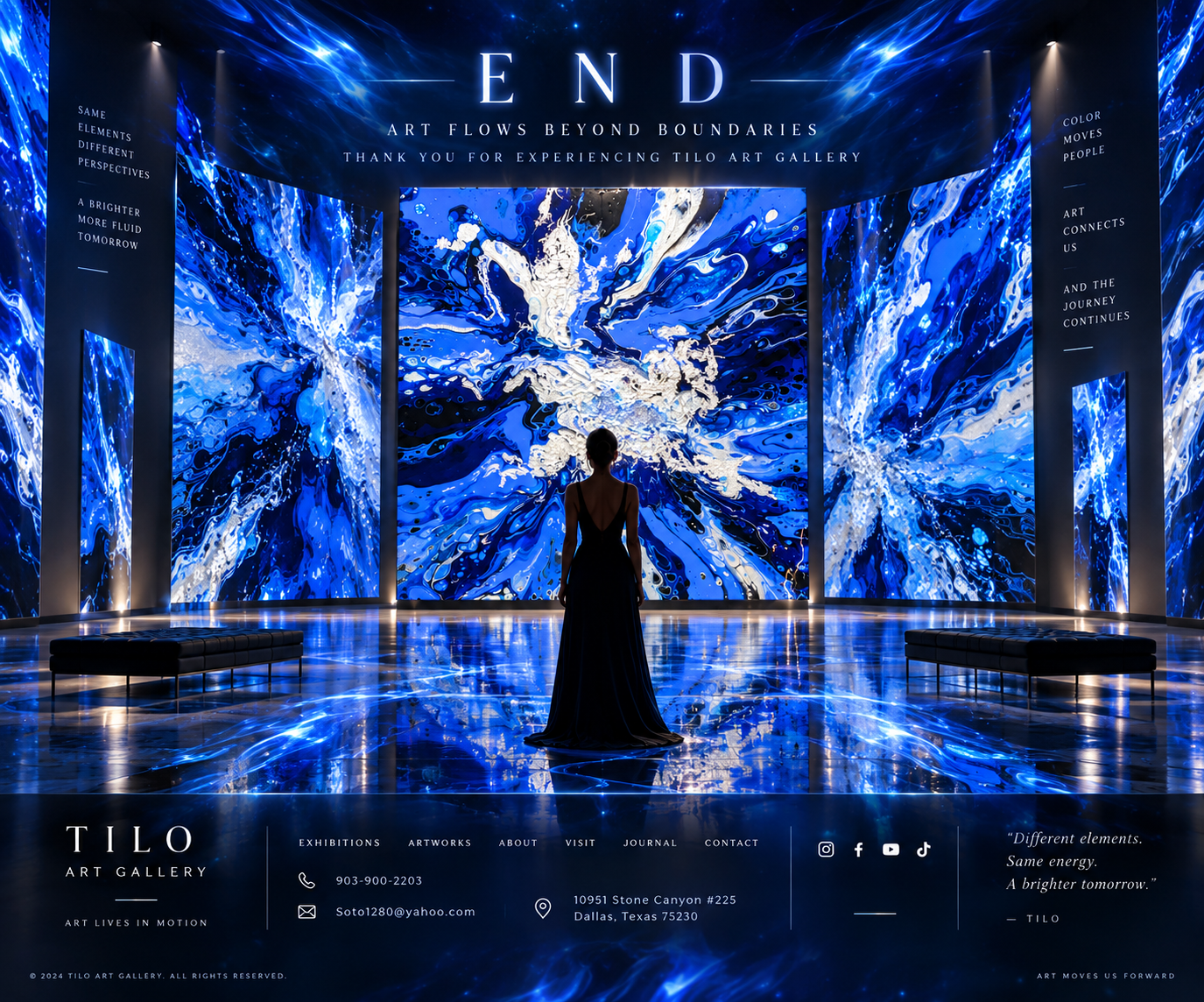 Fluid Worlds immersive gallery environment